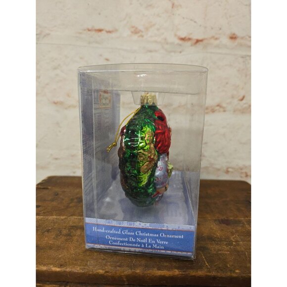 Kurt S Adler Glass Heart Shaped Ornament Raggedy Ann & Andy Handcrafted Boxed - Picture 2 of 5